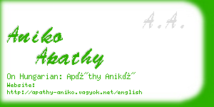 aniko apathy business card